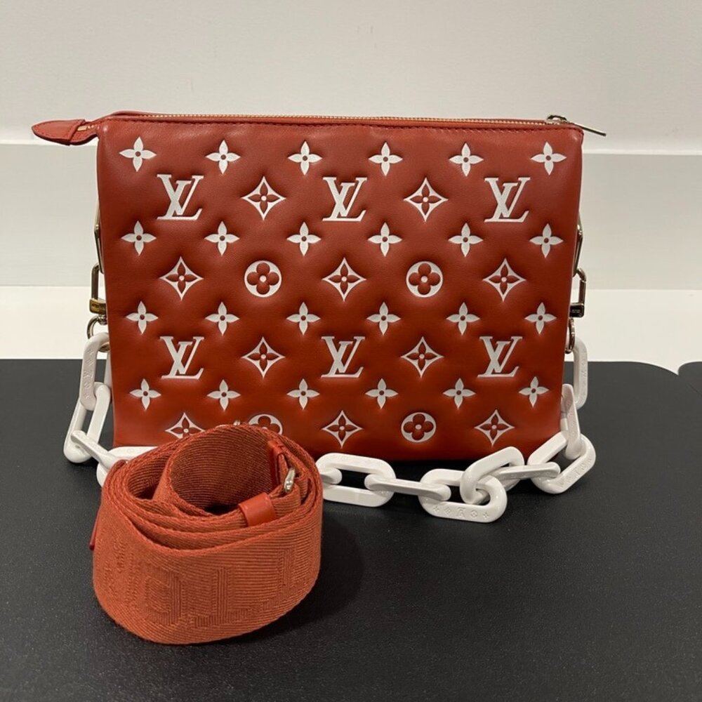 Louis Vuitton Coussin Leather Handbag Brick/White (JB1103)